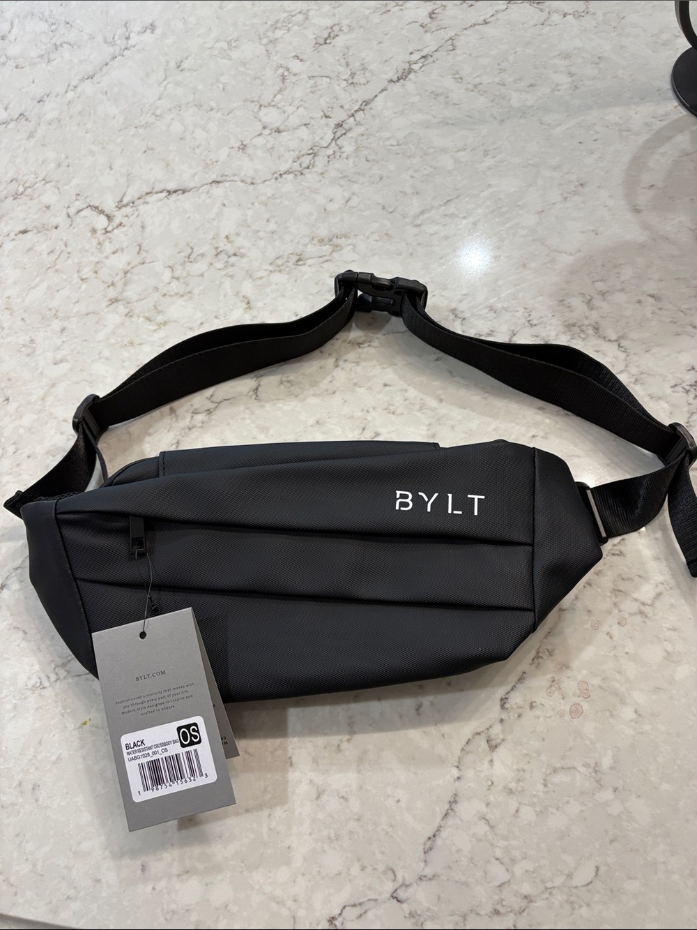 BYLT Basics Black Men's Belt Bag NWT Water Resistant Crossbody Bag